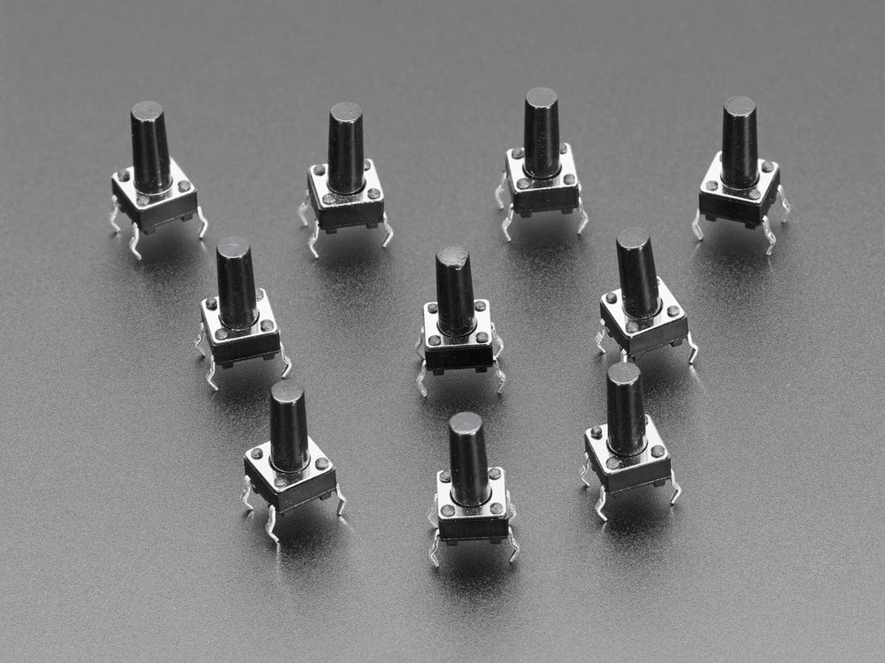 Tactile Switch Buttons (6mm tall) x 10 pack - The Pi Hut