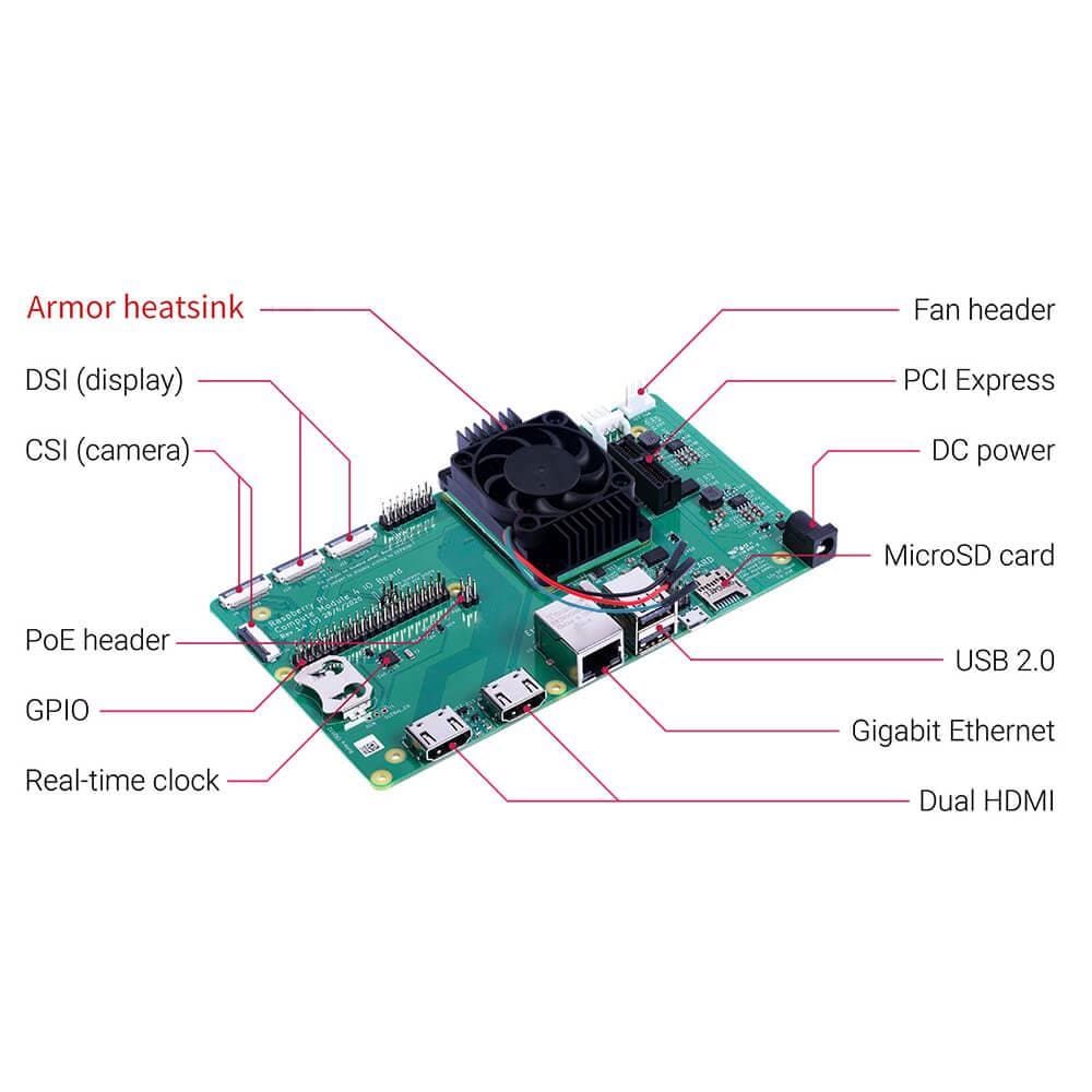 Tall Aluminium Heatsink & Fan for Raspberry Pi Compute Module 4 (CM4) - The Pi Hut