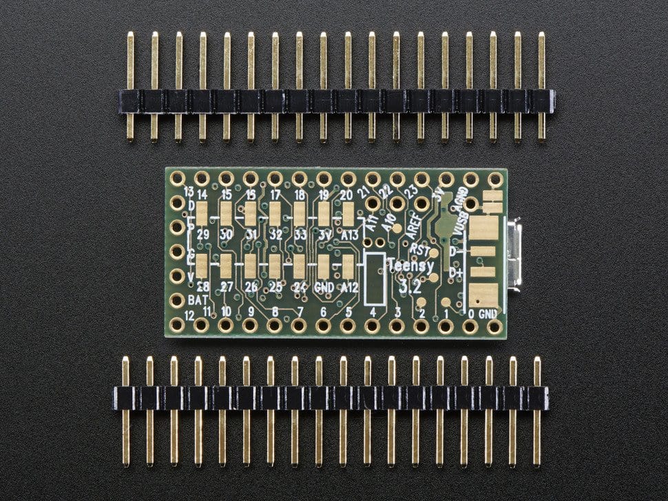 Teensy 3.2 + Header Strip - The Pi Hut