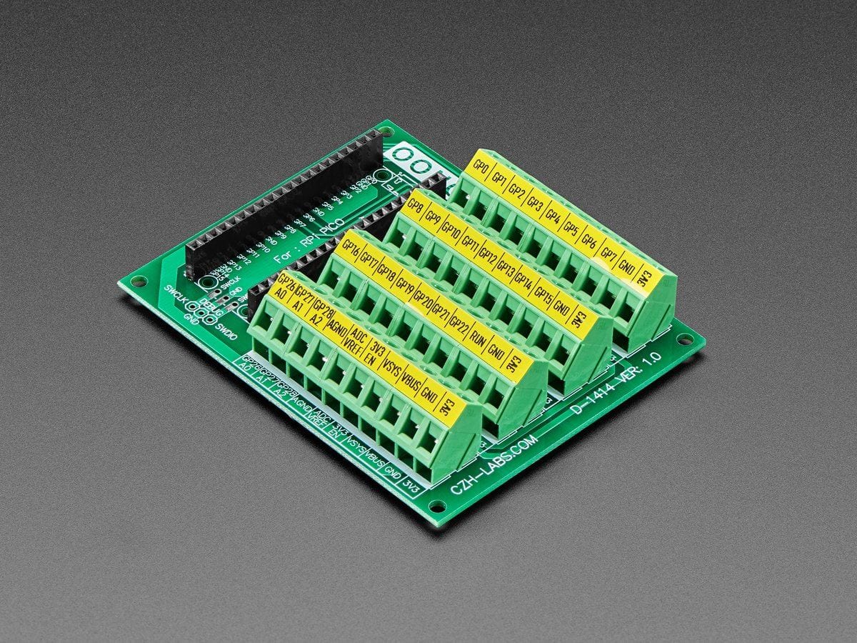 Terminal Block Breakout Module Board for Raspberry Pi Pico - The Pi Hut