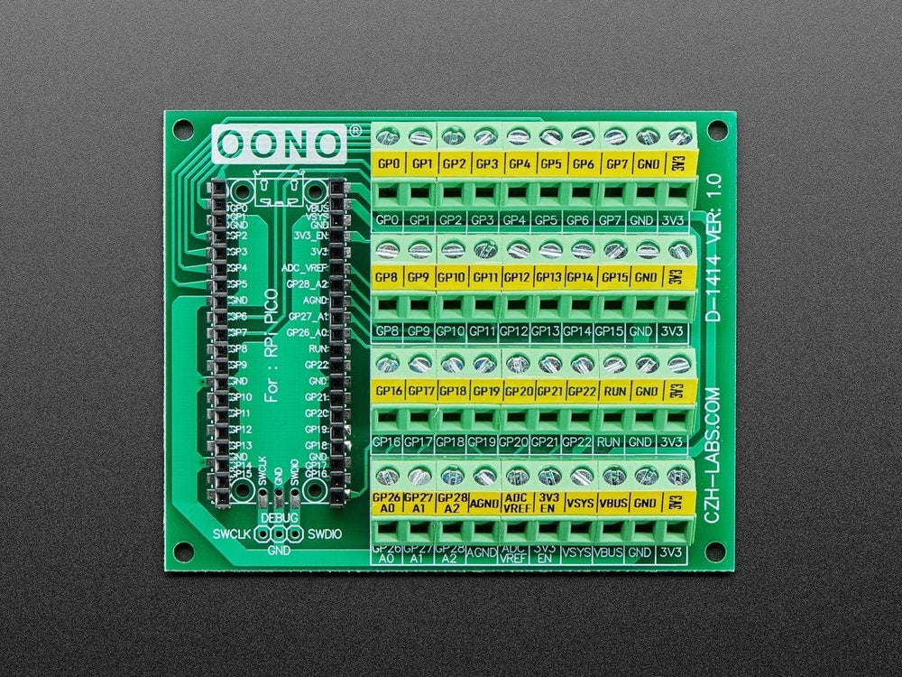 Terminal Block Breakout Module Board for Raspberry Pi Pico - The Pi Hut