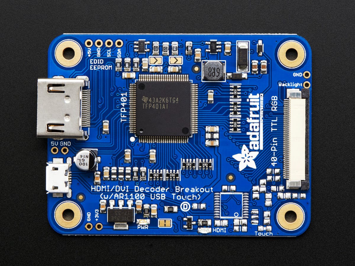 TFP401 HDMI/DVI Decoder to 40-Pin TTL Breakout - Without Touch - The Pi Hut