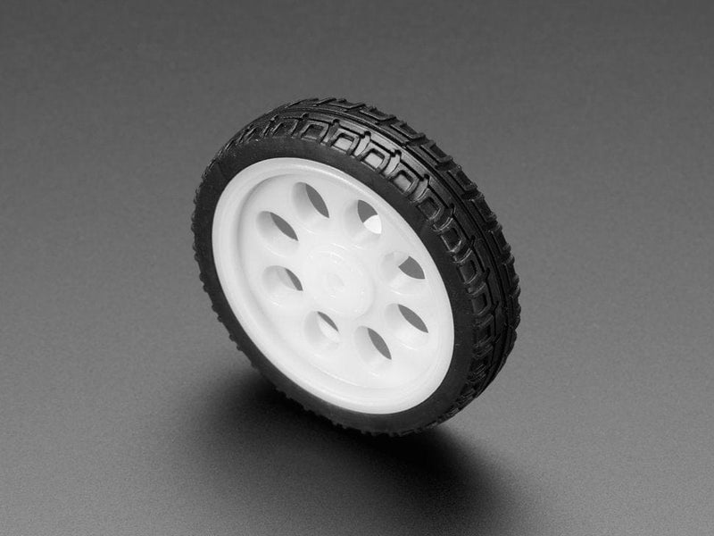 Thin White Wheel for TT DC Gearbox Motors - 65mm Diameter - The Pi Hut