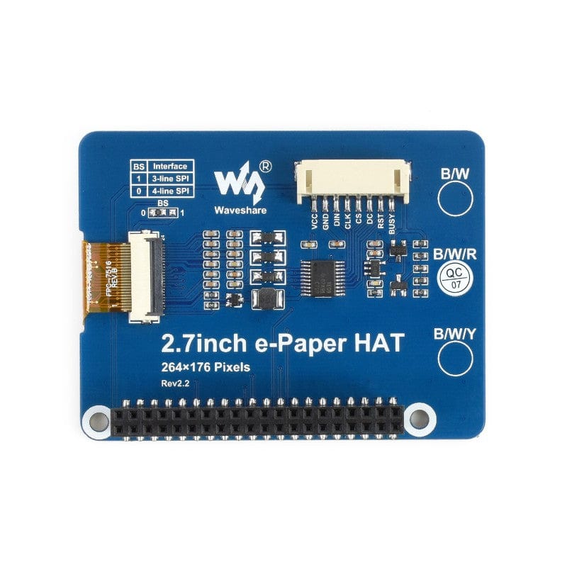 Three-colour 2.7" E-Ink Display HAT (B) - The Pi Hut