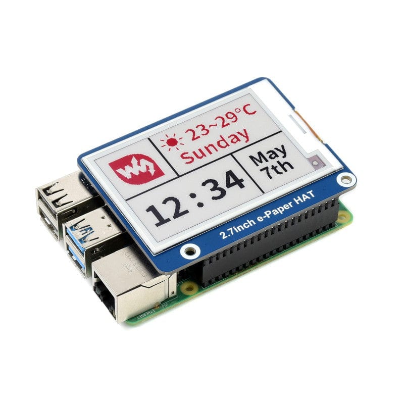 Three-colour 2.7" E-Ink Display HAT (B) - The Pi Hut