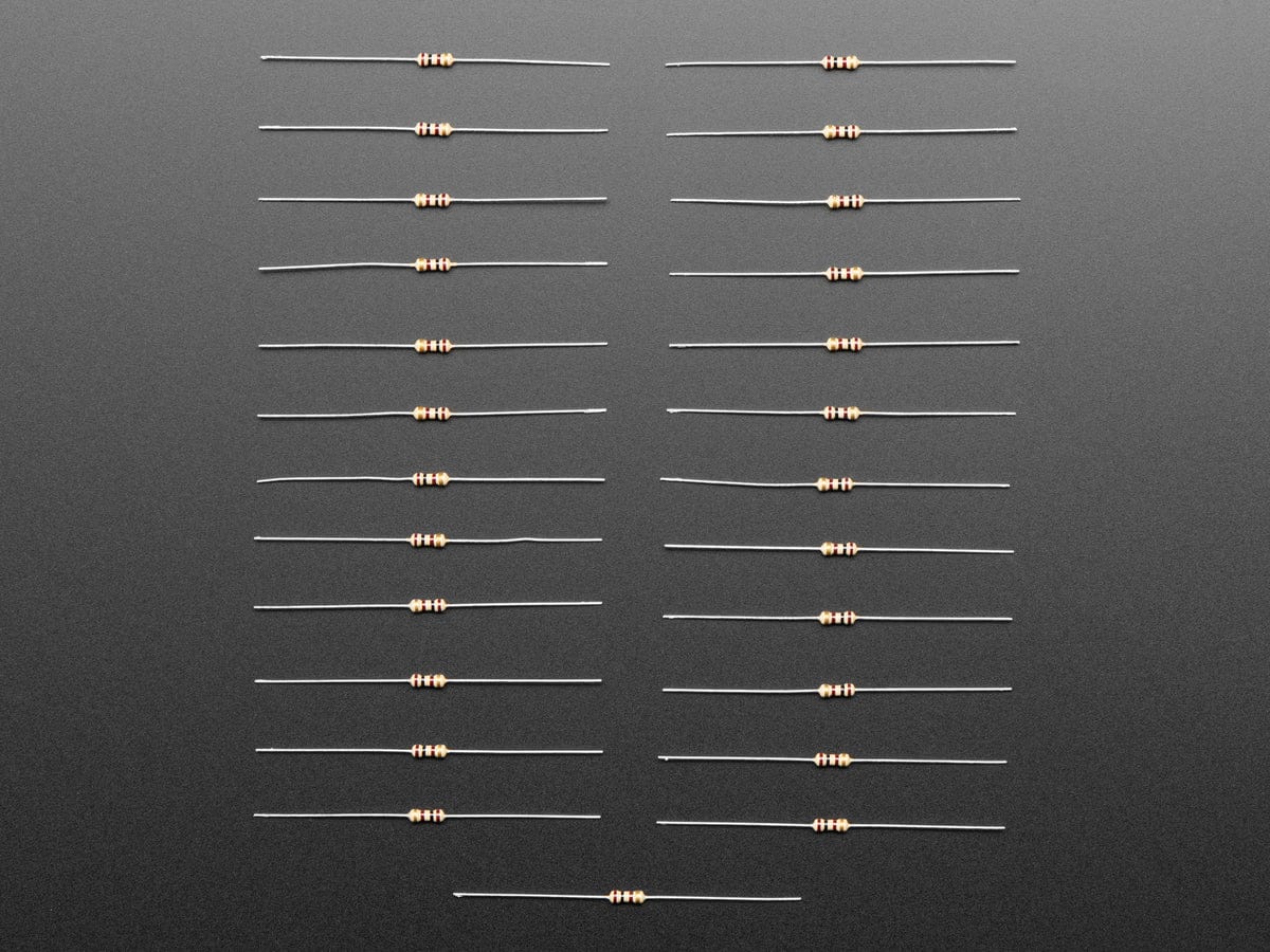 Through-Hole Resistors - 100 ohm 5% 1/4W - Pack of 25 - The Pi Hut