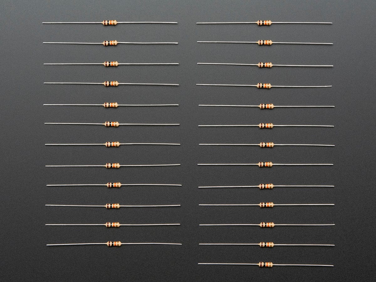 Through-Hole Resistors - 10K ohm 5% 1/4W - Pack of 25 - The Pi Hut