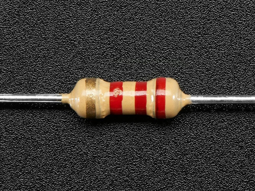 Through-Hole Resistors - 2.2K ohm 5% 1/4W - Pack of 25 - The Pi Hut