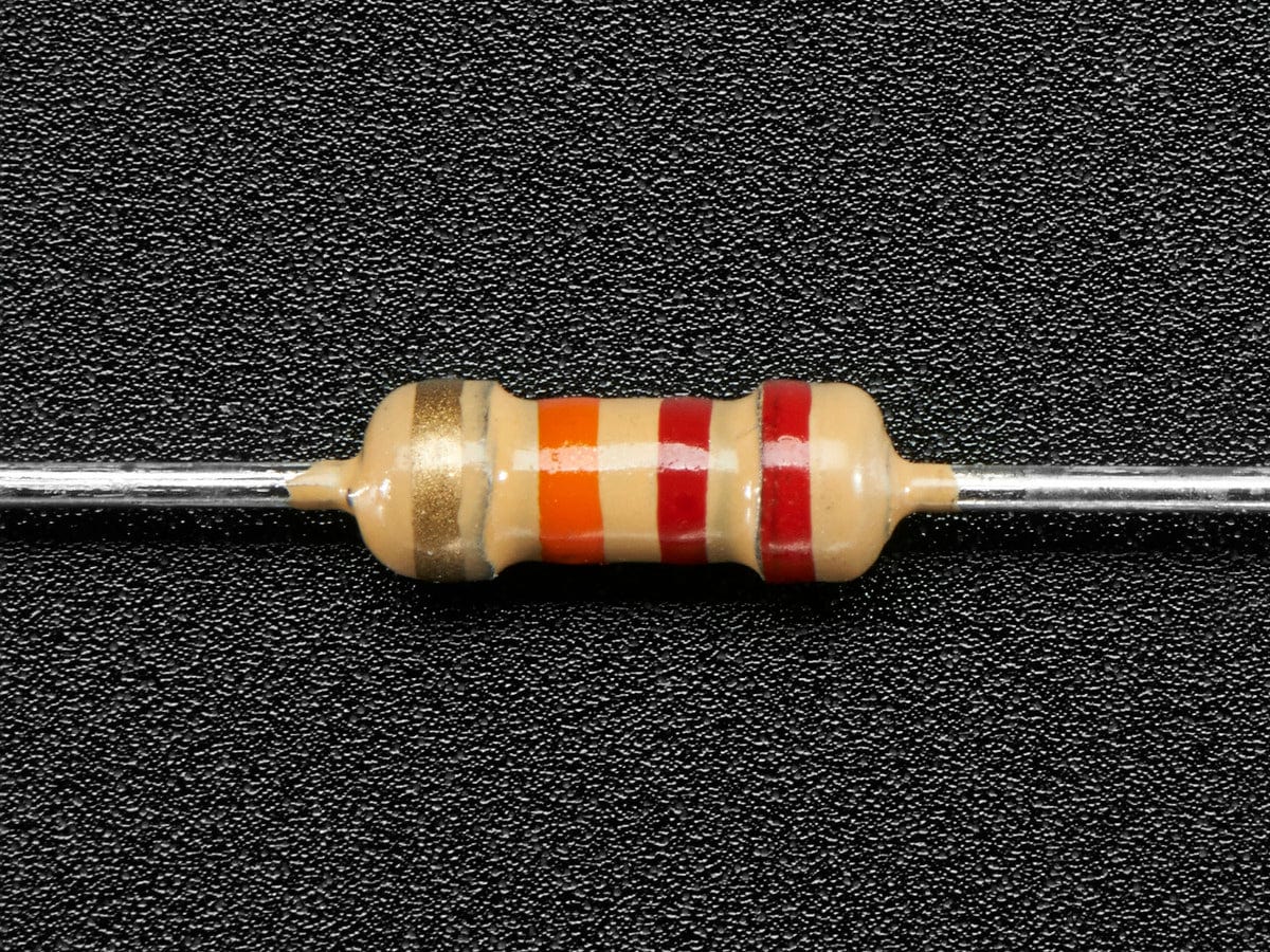 Through-Hole Resistors - 22K ohm 5% 1/4W - Pack of 25 - The Pi Hut