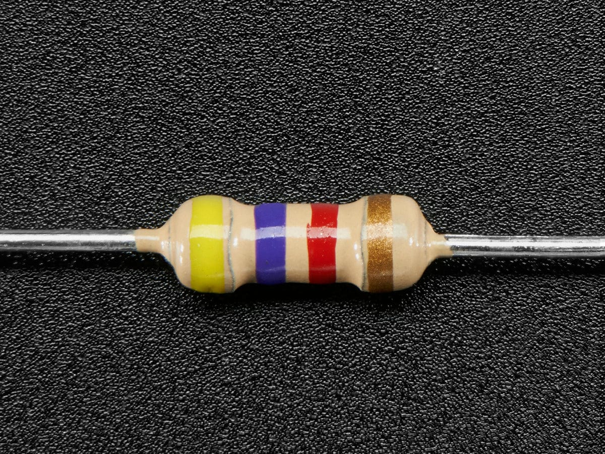 Through-Hole Resistors - 4.7K ohm 5% 1/4W - Pack of 25 - The Pi Hut