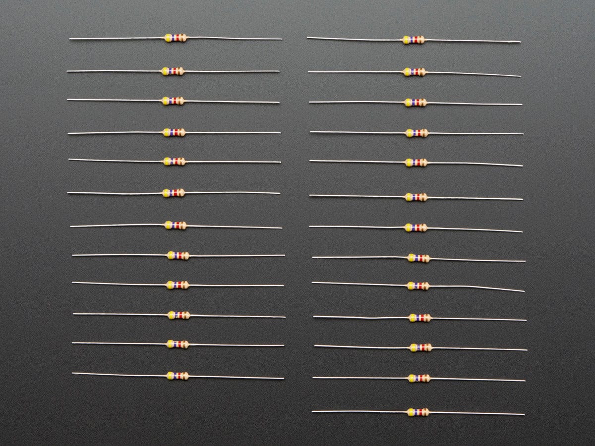 Through-Hole Resistors - 4.7K ohm 5% 1/4W - Pack of 25 - The Pi Hut