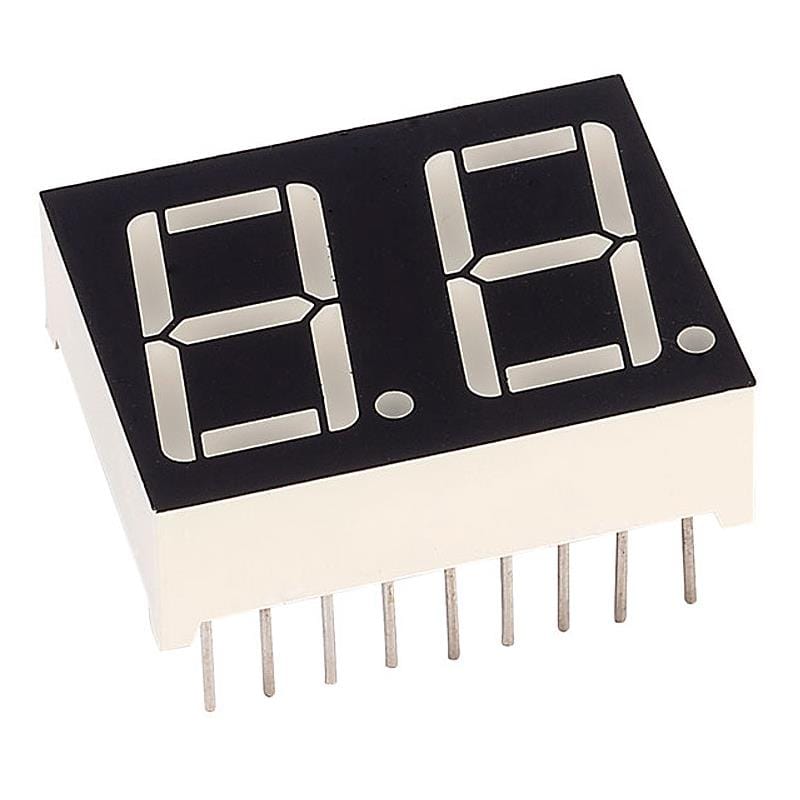 Two-Digit Seven-Segment Common Cathode Display - Red - The Pi Hut