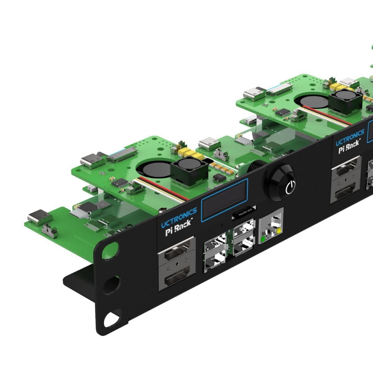 Uctronics Pi Rack - 1U PoE Rackmount for Raspberry 4 - The Pi Hut