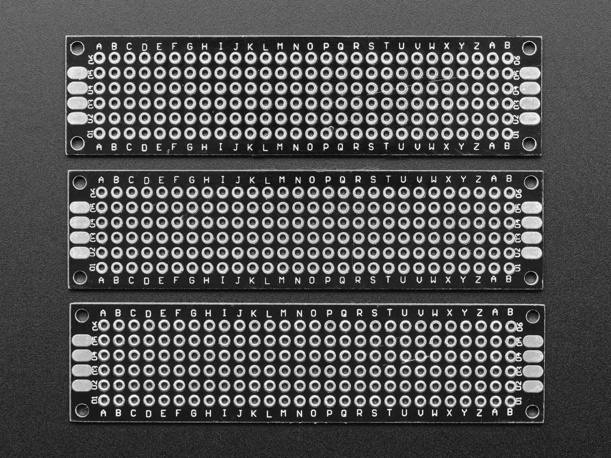Universal Proto-board PCBs 2cm x 8cm - 3 Pack - The Pi Hut