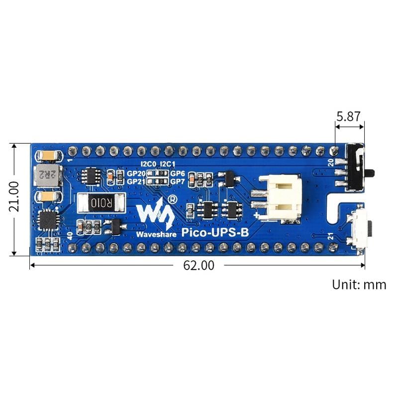 UPS Module for Raspberry Pi Pico with 600mAh LiPo Battery - The Pi Hut