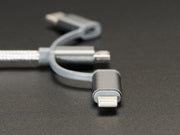 USB 3-in-1 Sync and Charge Cable - Micro B / Type-C / Lightning - The Pi Hut
