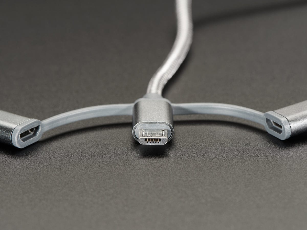 USB 3-in-1 Sync and Charge Cable - Micro B / Type-C / Lightning - The Pi Hut