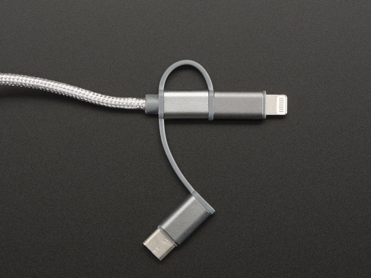 USB 3-in-1 Sync and Charge Cable - Micro B / Type-C / Lightning - The Pi Hut