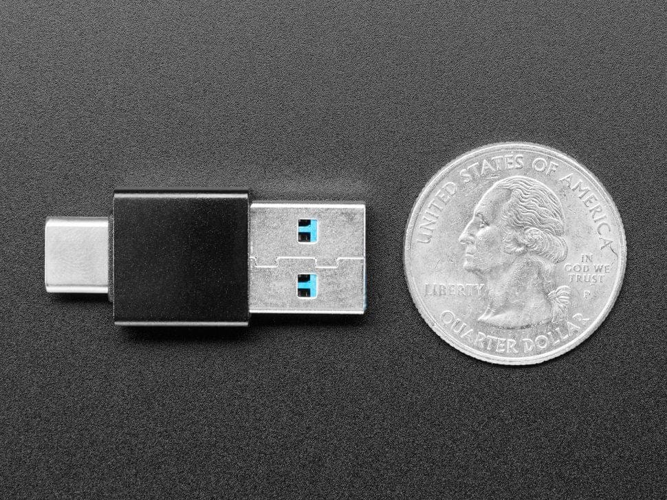 USB-A Plug to USB-C Plug Adapter - The Pi Hut