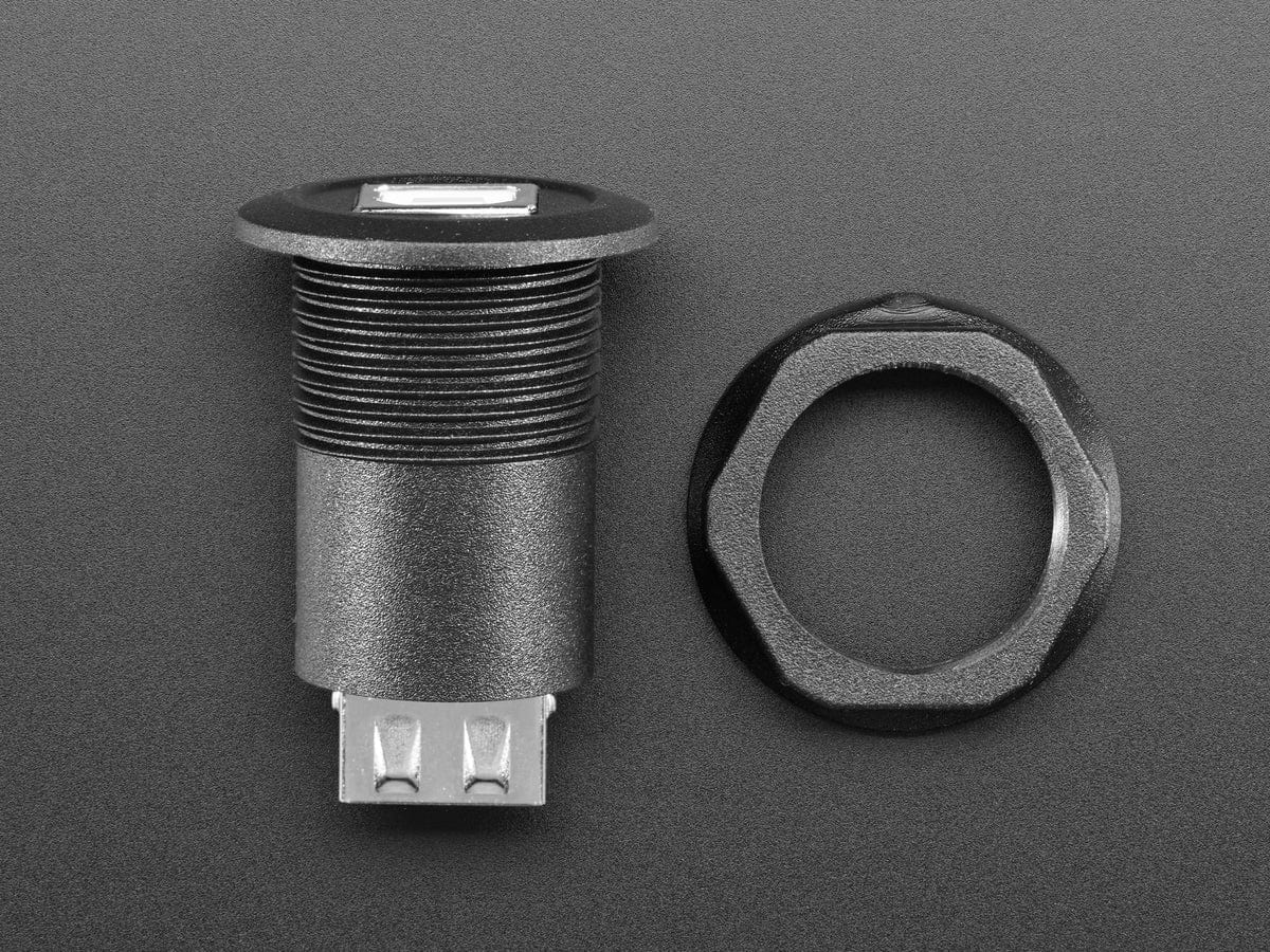 USB B Jack to USB A Jack Round Panel Mount Adapter - The Pi Hut