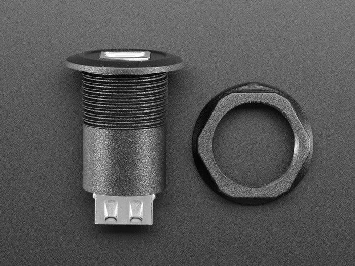 Usb Jack Panel USB B Jack to USB A Jack Round Panel Mount Adapter - The Pi Hut