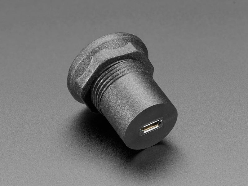 USB C Jack to Micro USB Jack Round Panel Mount Adapter - The Pi Hut