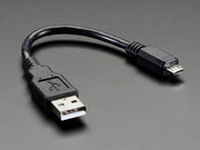 USB cable - 6" A/MicroB - The Pi Hut
