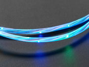 USB micro B Cable with LEDs - Blue and Green - The Pi Hut
