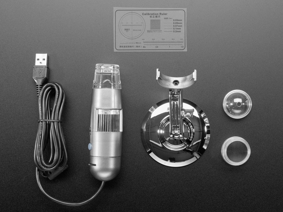 USB Microscope - 5MP interpolated 220x magnification / 8 LEDs - The Pi Hut