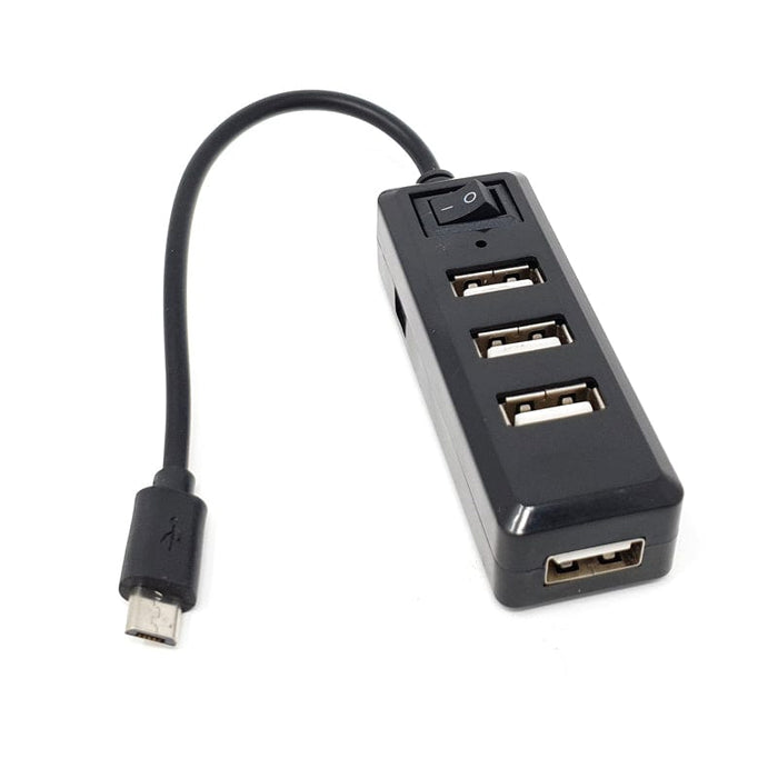 USB Mini Hub with Power Switch - OTG Micro-USB - The Pi Hut