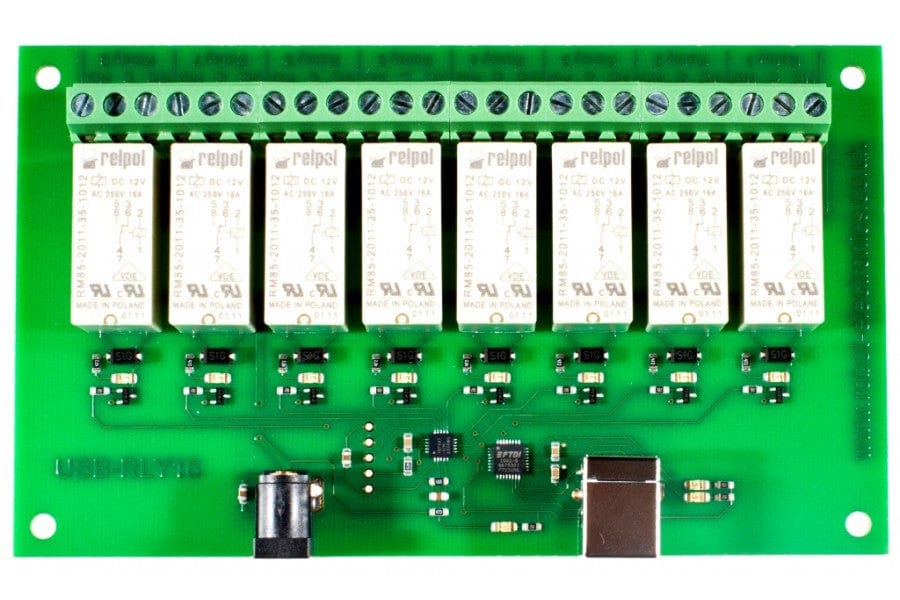 USB - RLY 16 16Amp, 8 Channel Relay Module - The Pi Hut