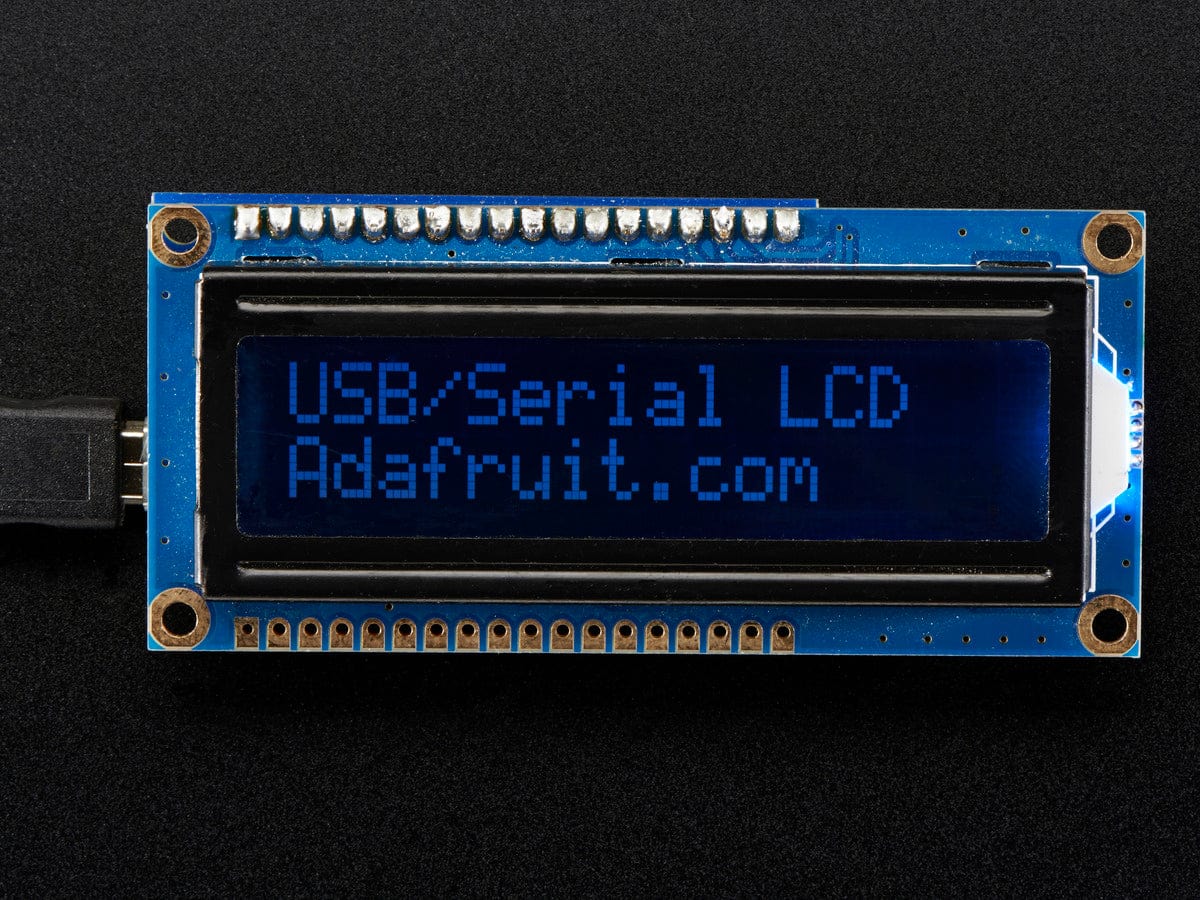 USB + Serial Backpack Kit with 16x2  RGB backlight negative LCD - The Pi Hut