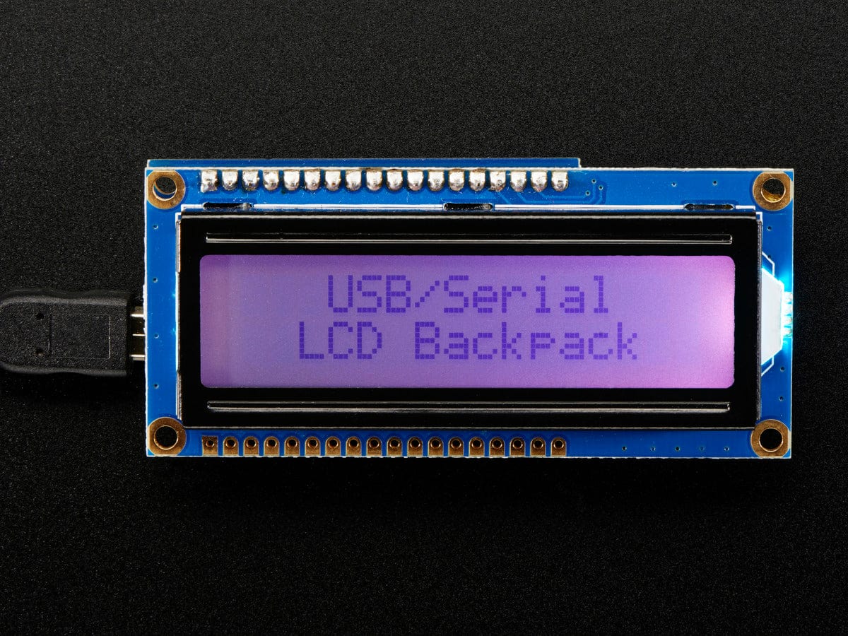 USB + Serial Backpack Kit with 16x2  RGB backlight positive LCD - The Pi Hut