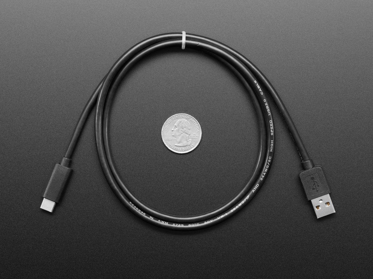 USB Type A to Type C Cable - approx 1 meter / 3 ft long - The Pi Hut