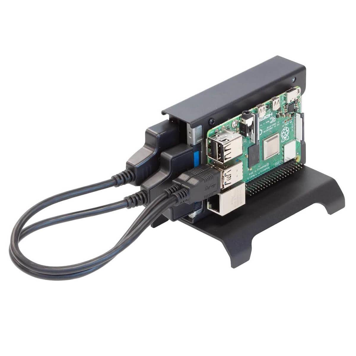 Vertical Dual SSD NAS Bracket for Raspberry Pi - The Pi Hut