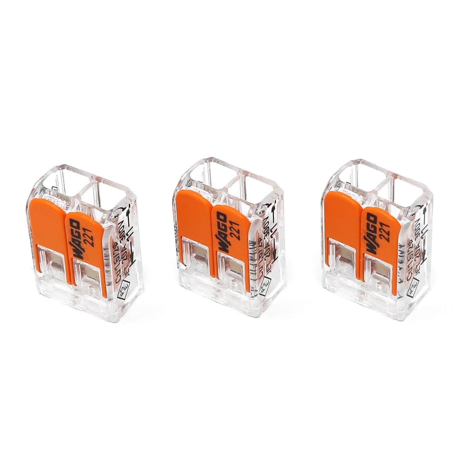 Wago 2-Way Block Connector (12-24 AWG) - Pack of 3 - The Pi Hut