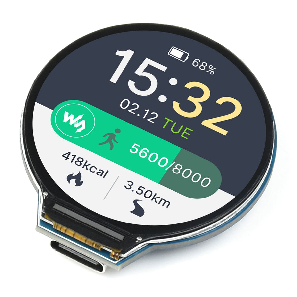 Accelerometer Round RP2040 1.28