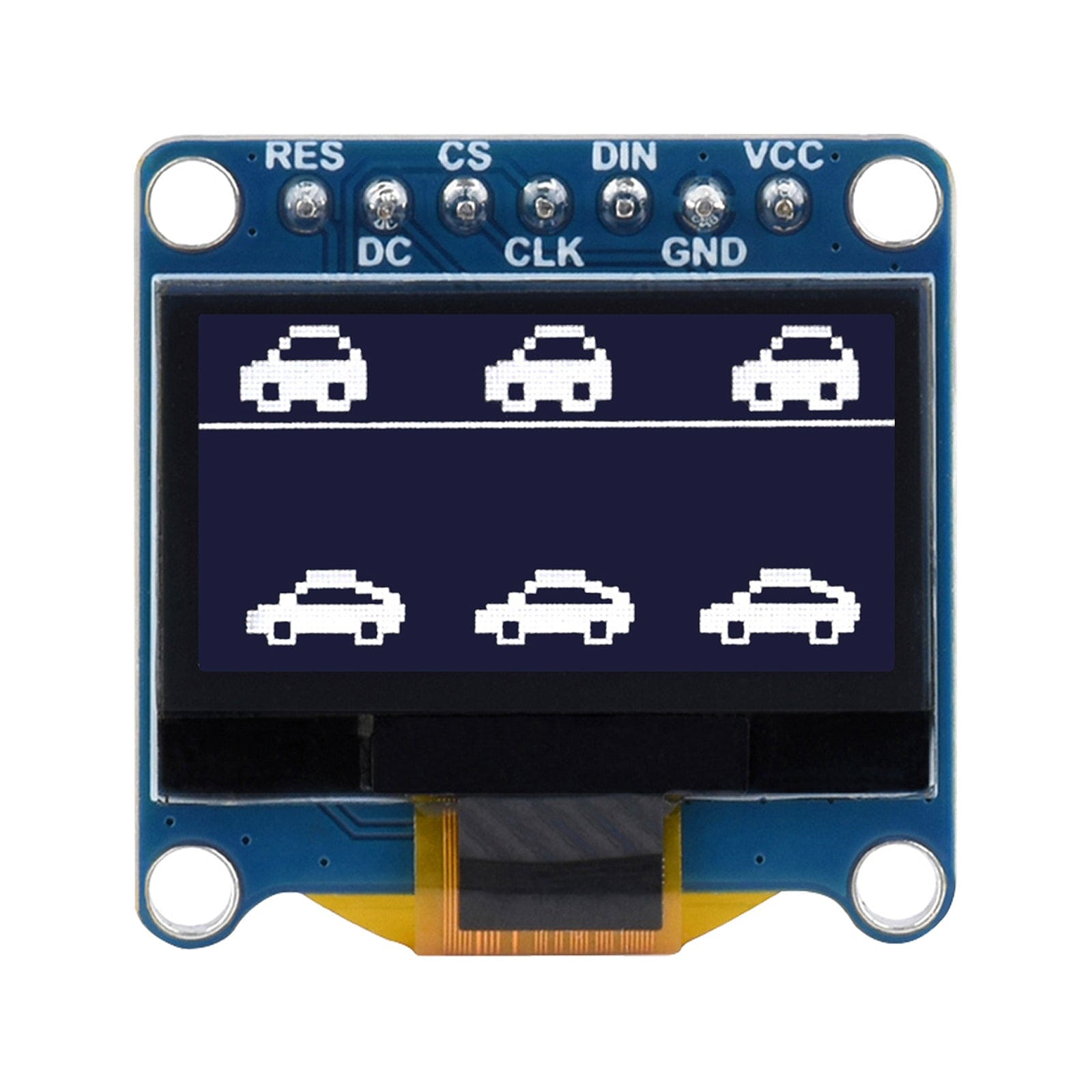 White 0.96" OLED Display Module (128x94) - The Pi Hut