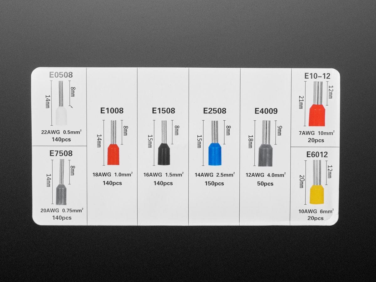 Wire Ferrule Kit - 800 pieces - The Pi Hut