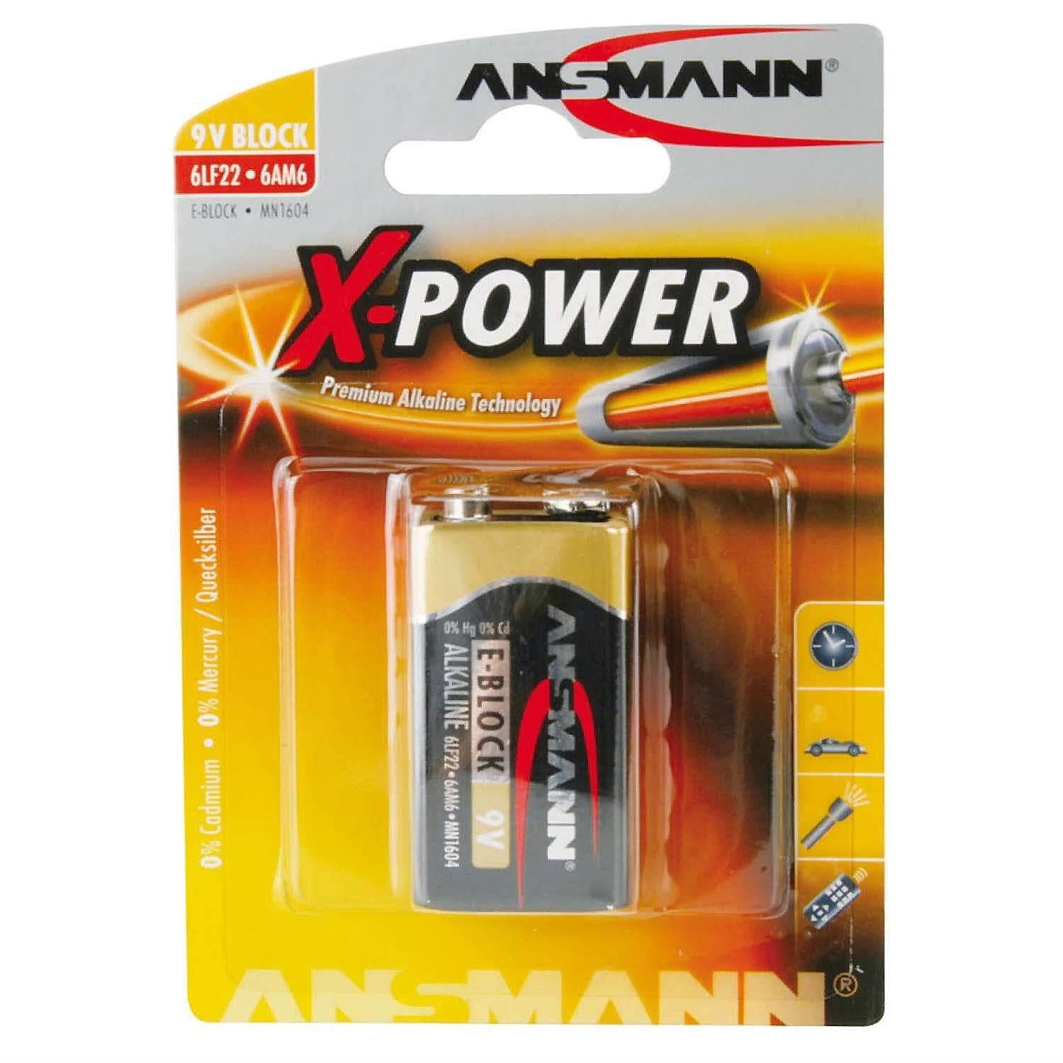 X-Power 9V 6LR61 Alkaline Battery - The Pi Hut