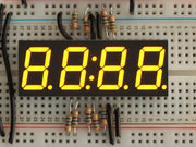 Yellow 7-segment clock display - 0.56" digit height - The Pi Hut