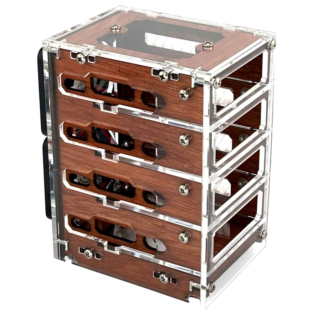 Zebra Bramble Cluster Case (4-stack) - The Pi Hut