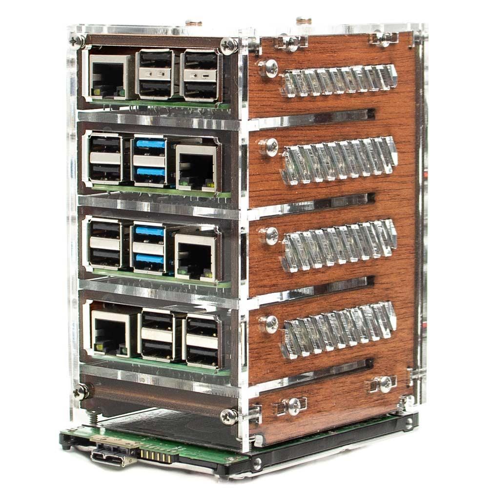 Zebra Bramble Cluster Case (4-stack) - The Pi Hut