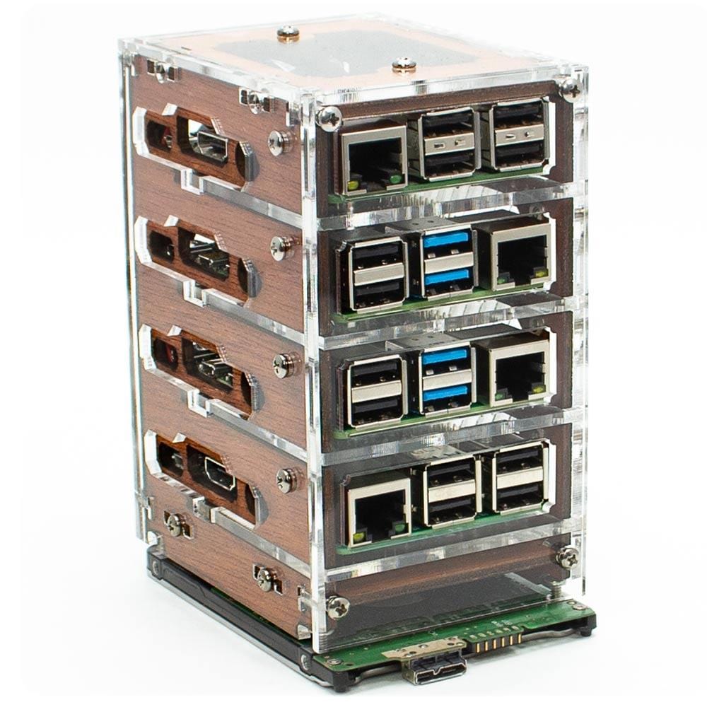 Zebra Bramble Cluster Case (4-stack) - The Pi Hut