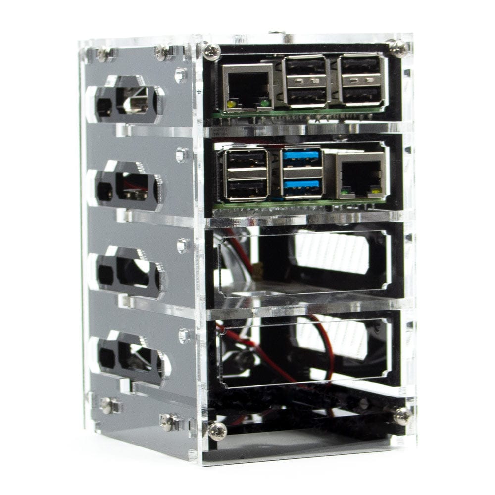 Zebra Bramble Cluster Case (4-stack) - The Pi Hut