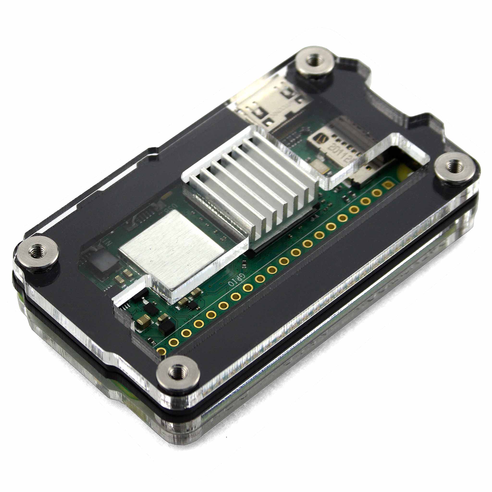 Zebra Zero GPIO Raspberry Pi Zero 2 Case - Black Ice - The Pi Hut