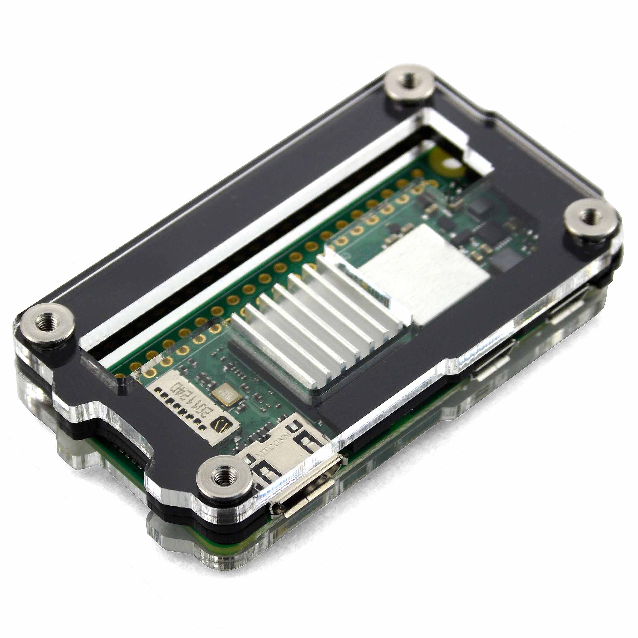 Zebra Zero GPIO Raspberry Pi Zero 2 Case - Black Ice - The Pi Hut