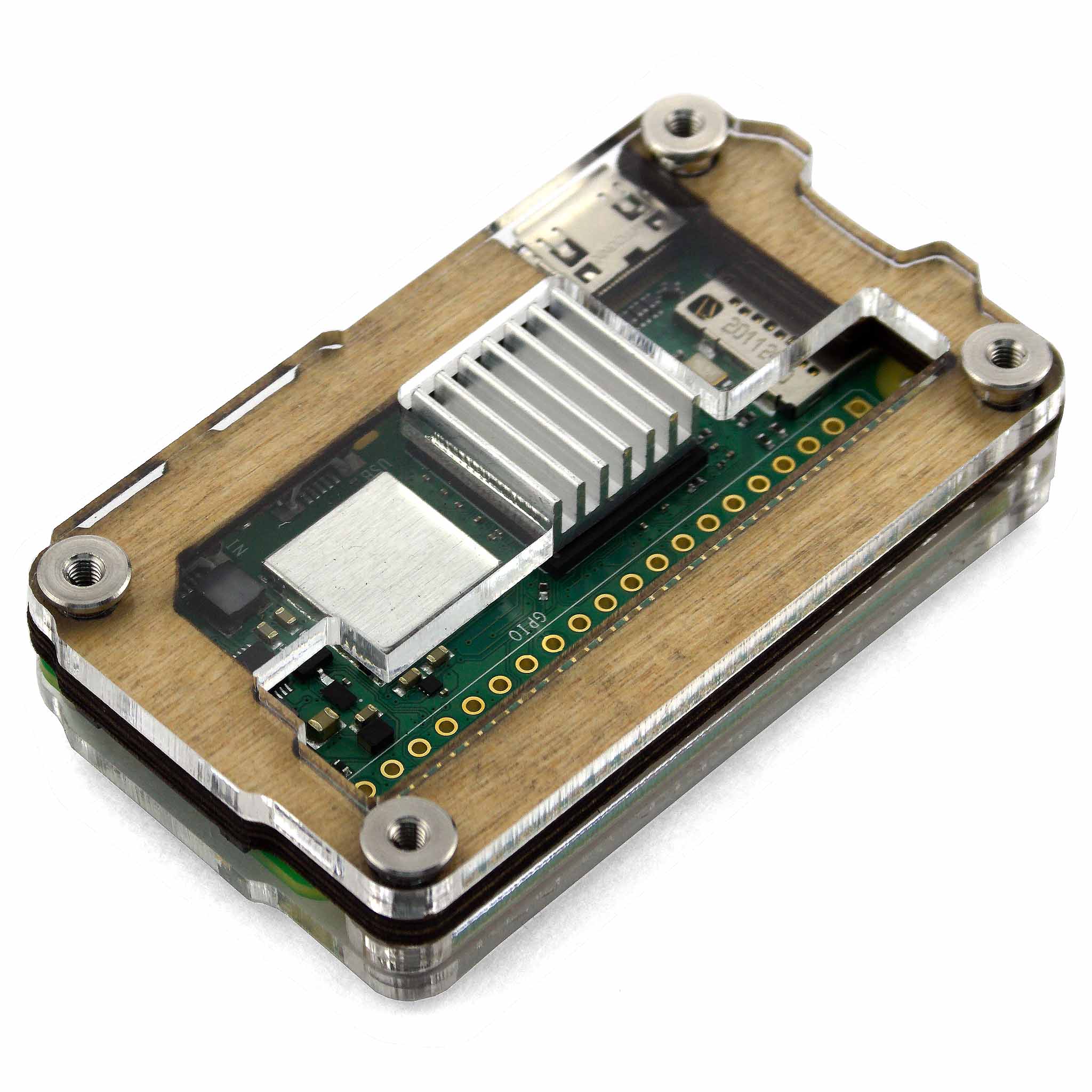 Zebra Zero GPIO Raspberry Pi Zero 2 Case - Wood - The Pi Hut