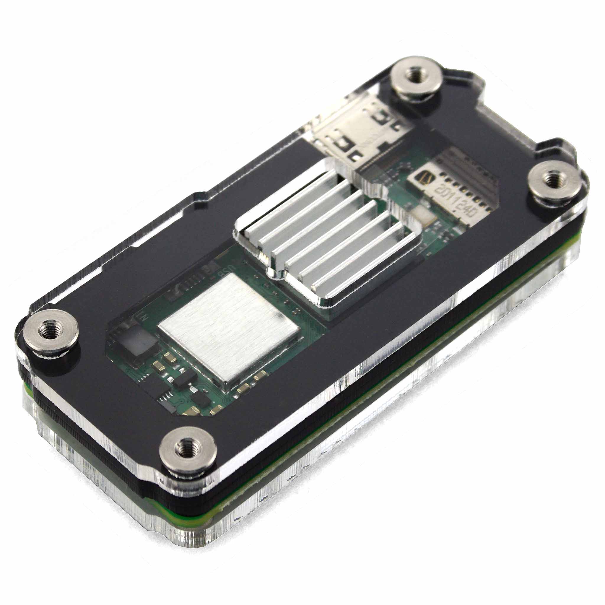 Zebra Zero Heatsink Raspberry Pi Zero 2 Case - Black Ice - The Pi Hut