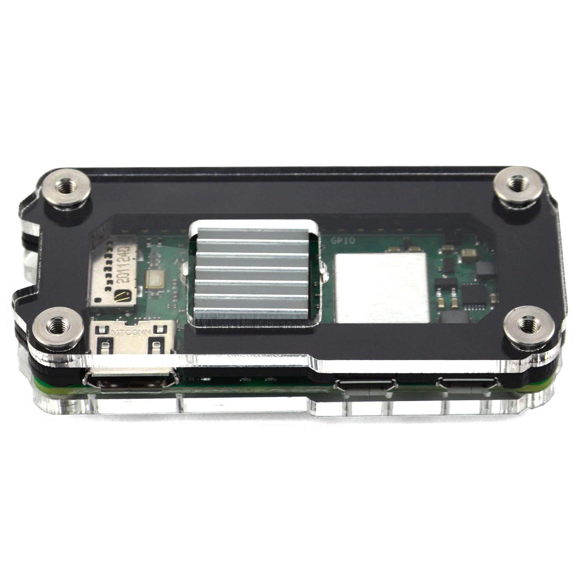 Zebra Zero Heatsink Raspberry Pi Zero 2 Case - Black Ice - The Pi Hut